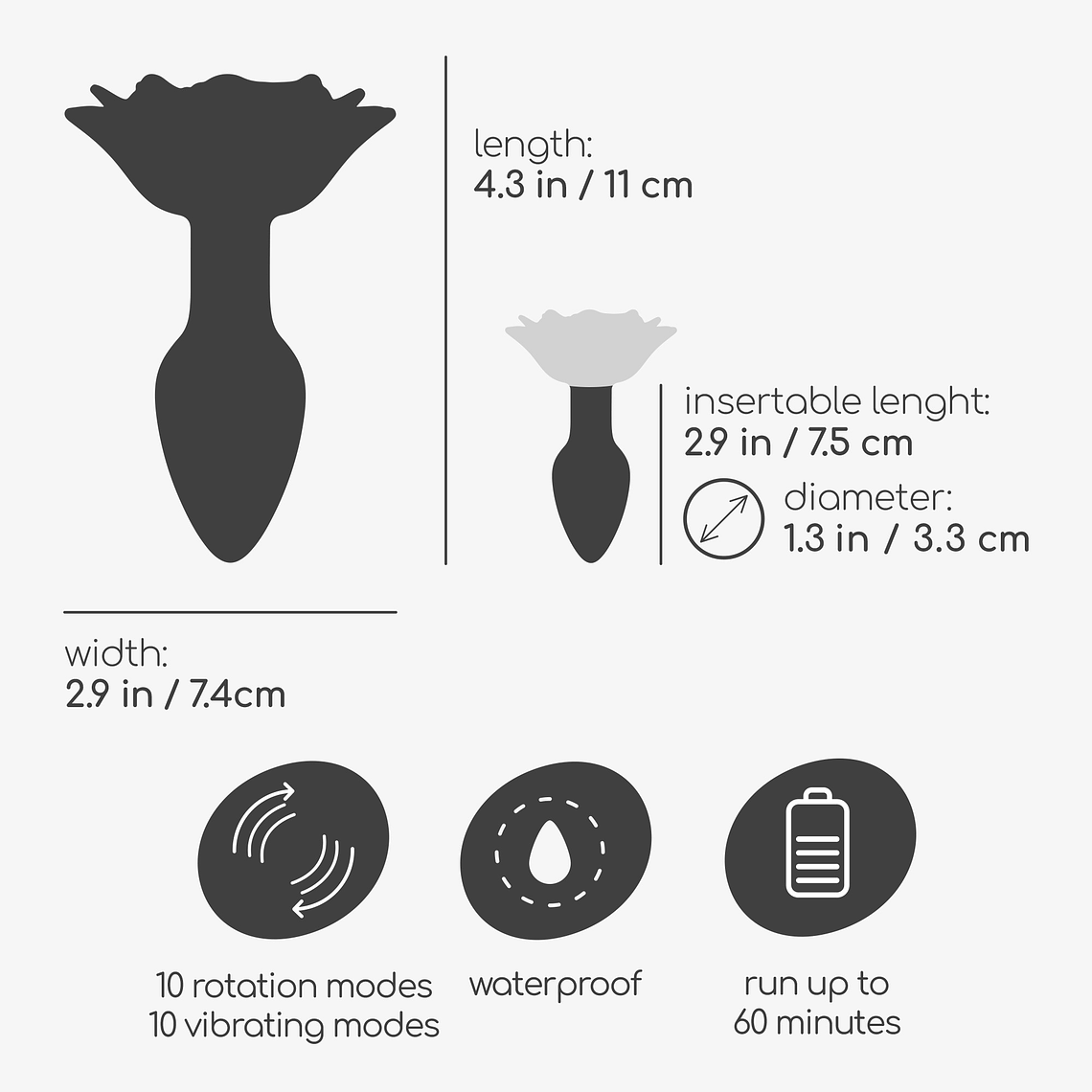 GIULIETTA PLUG ANAL ROTATIVO COM COMANDO À DISTÂNCIA CRUSHIOUS 7