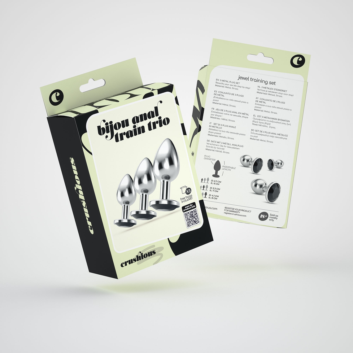 ANAL TRAIN TRIO BIJOU PRETO CRUSHIOUS COM BOLSAS INDIVIDUAIS GRÁTIS 8