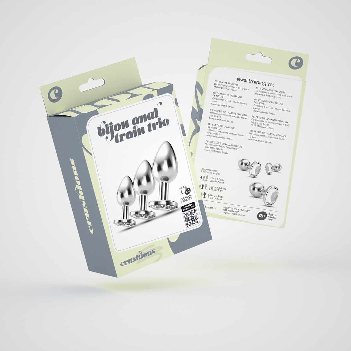 ANAL TRAIN TRIO BIJOU TRANSPARENTE CRUSHIOUS COM BOLSAS INDIVIDUAIS GRÁTIS 7