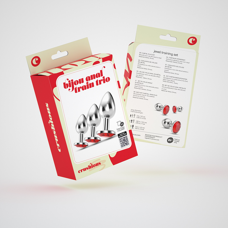 ANAL TRAIN TRIO BIJOU VERMELHO CRUSHIOUS COM BOLSAS INDIVIDUAIS GRÁTIS 7