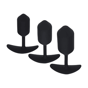 CONJUNTO DE 3 PLUGS ANAIS EM SILICONE COM PESO PRETO LEVELZ 