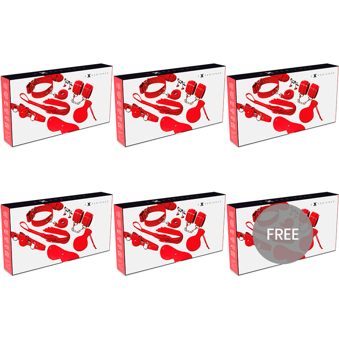 EXPERIENCE - KIT BDSM FETISH SÉRIE VERMELHA 5+1 GRTIS 1