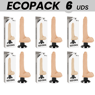 ECOPACK 6 UNIT - BASECOCK VIBRADOR REALÍSTICO 2-1 NATURAL 18.5 CM -O- 4 CM