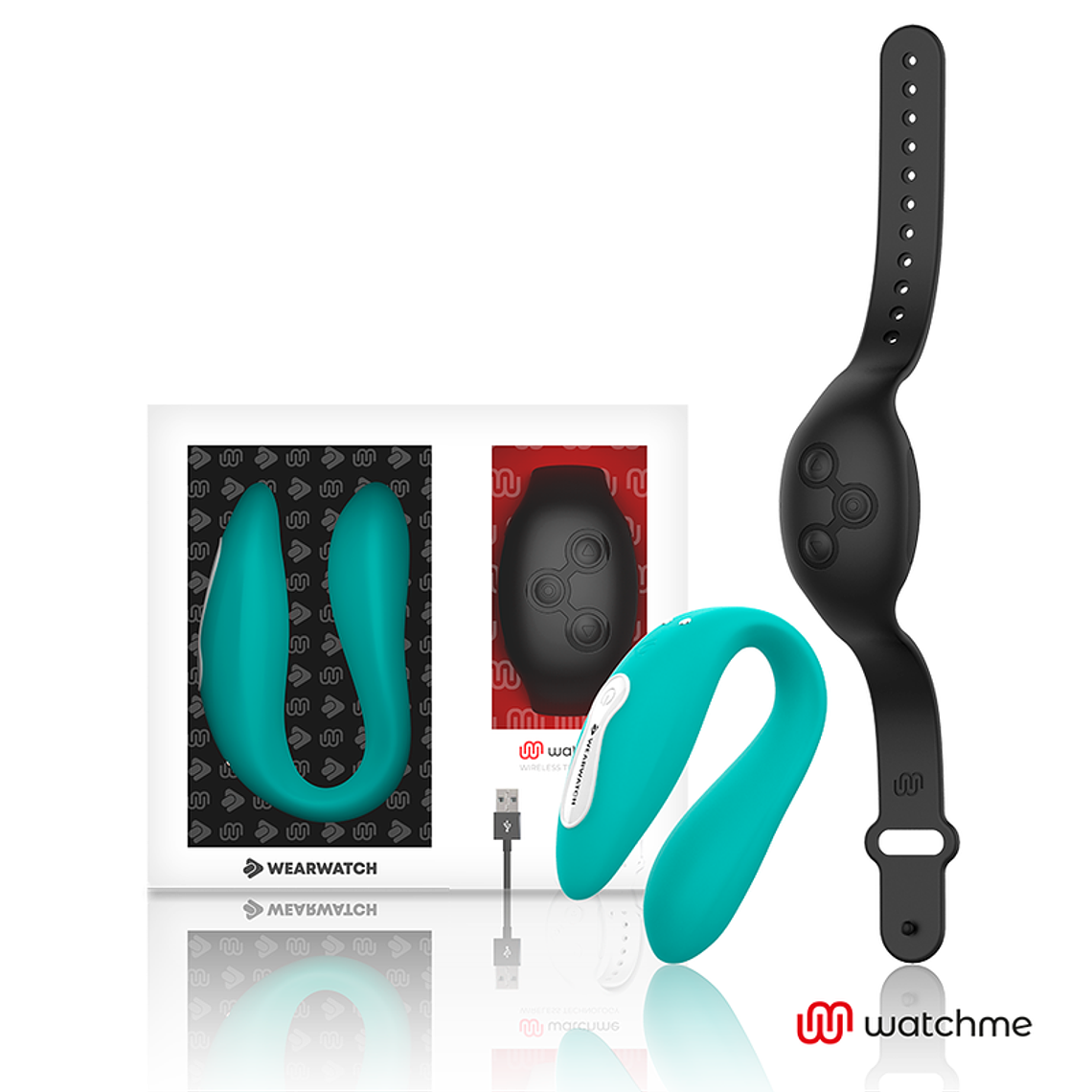 WEARWATCH - VIBRADOR DE TECNOLOGIA DUPLA WATCHME AQUAMARINE / JET 1