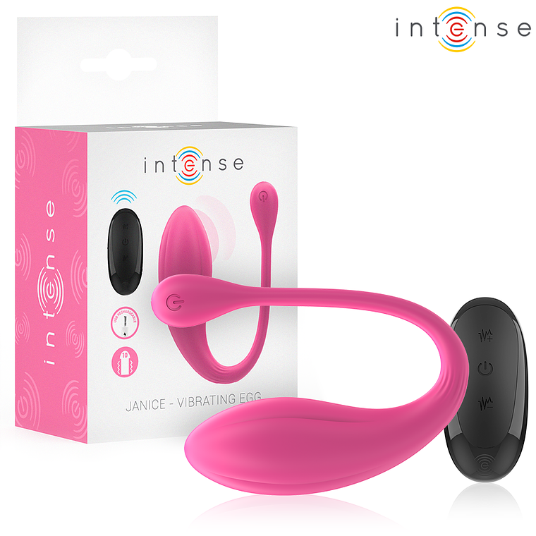 INTENSE - VIBRADOR JANICE U DUPLA ESTIMULAÇÃO 10 VIBRAÇÕES ROSA CONTROLE REMOTO 1