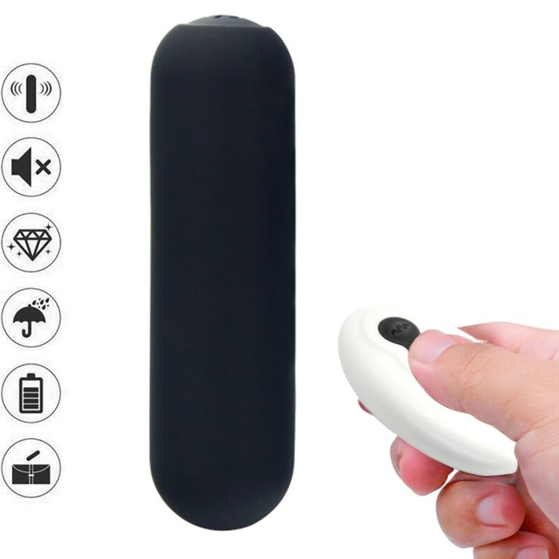 ARMONY - SPLASH JOIE VIBRADOR BULLET SILICONE CONTROLE REMOTO 10 VIBRAÇÕES 75 X 19 CM PRETO 1