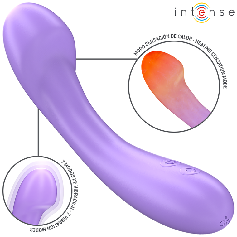 INTENSE - VIBRADOR BECKY 19 CM AQUECÍVEL 7 VIBRAÇÕES ROXO 1
