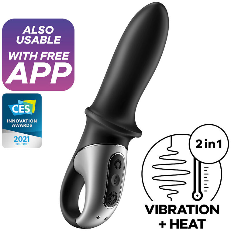 SATISFYER - APLICATIVO VIBRADOR ANAL HOT PASSION PRETO 1