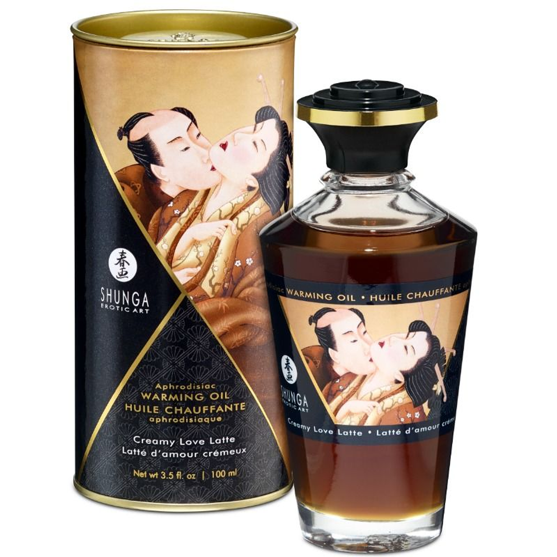 SHUNGA - ÓLEO DE MASSAGEM COM EFEITO DE CALOR SABOR CREMOSO LOVE LATTE 100 ML 1
