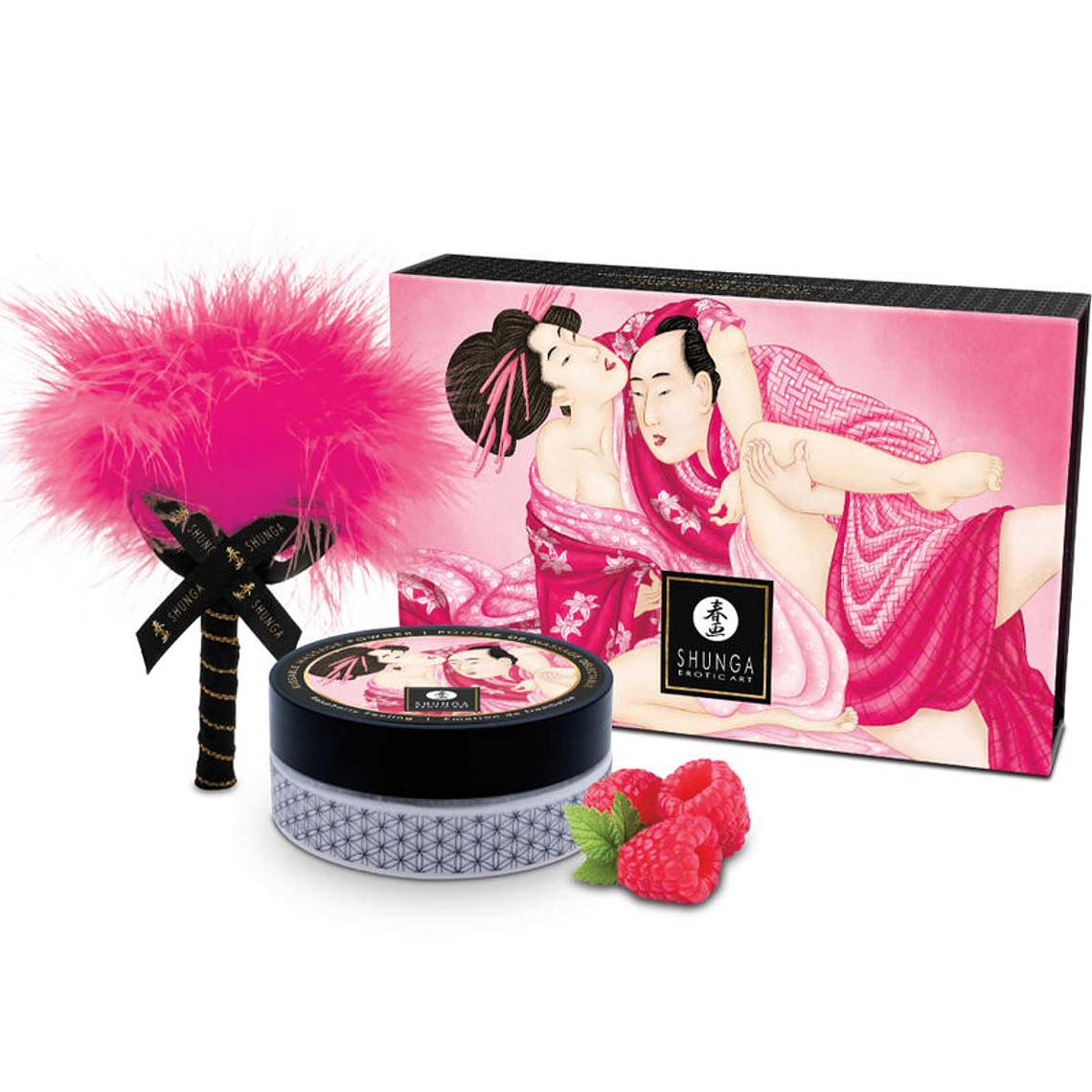 SHUNGA - KIT DE PÓ DE MASSAGEM COMESTÍVEL FRAMBOESA 1