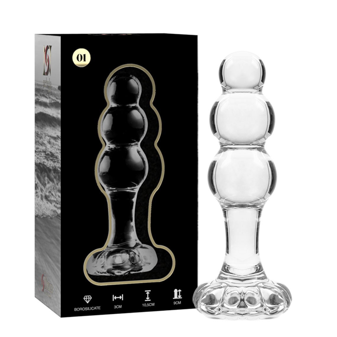 NEBULA SERIES BY IBIZA - MODELO 1 PLUG VIDRO BOROSILICADO TRANSPARENTE 10.5 CM -O- 3 CM 1