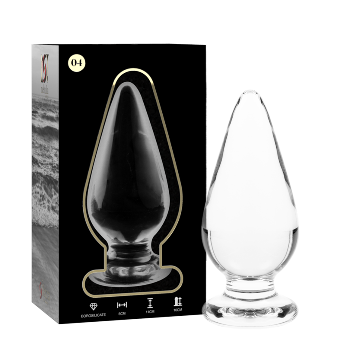 NEBULA SERIES BY IBIZA - MODELO 4 ANAL PLUG VIDRO BOROSILICADO TRANSPARENTE 11 CM -O- 5 CM 1