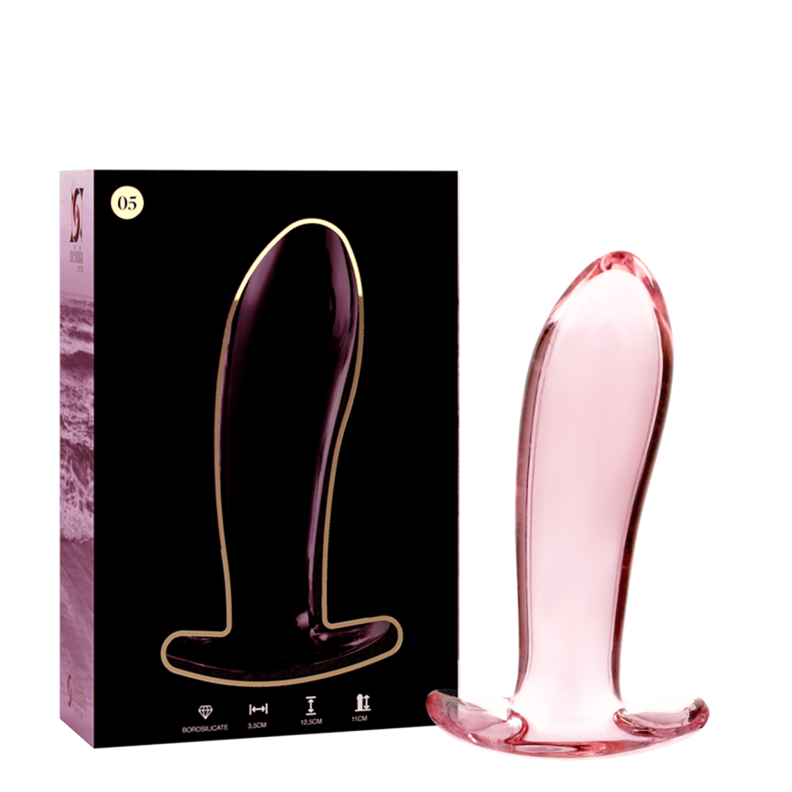 NEBULA SERIES BY IBIZA - MODELO 5 ANAL PLUG VIDRO BOROSILICADO ROSA 12.5 CM -O- 3.5 CM 1