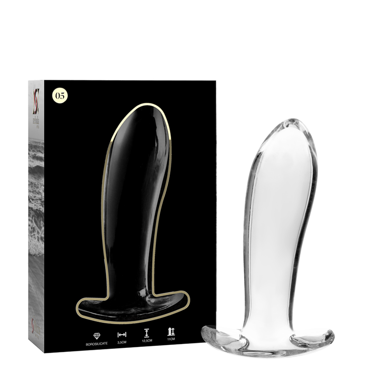NEBULA SERIES BY IBIZA - MODELO 5 ANAL PLUG VIDRO BOROSILICADO TRANSPARENTE 12.5 CM -O- 3.5 CM 1