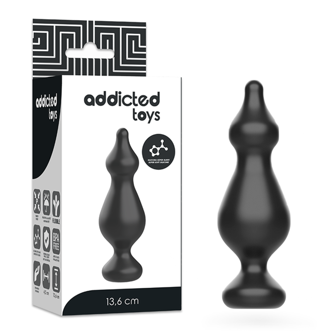 ADDICTED TOYS - PLUG ANAL SEXUAL 13.6 CM PRETO 1