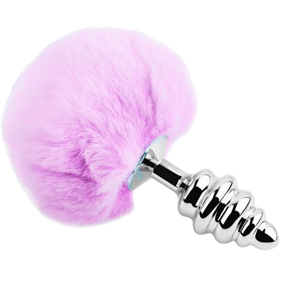 ALIVE - PLUG DE PRAZER ANAL ESPIRAL METAL FLUFFY VIOLETA TAMANHO L 1