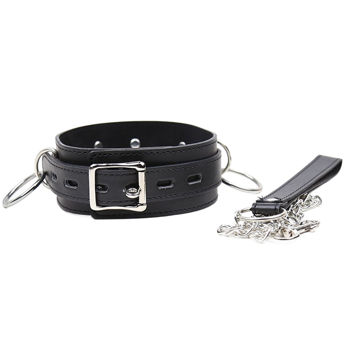 OHMAMA FETISH - COLAR DE SUBMISSÃO COM 3 ANÉIS 1