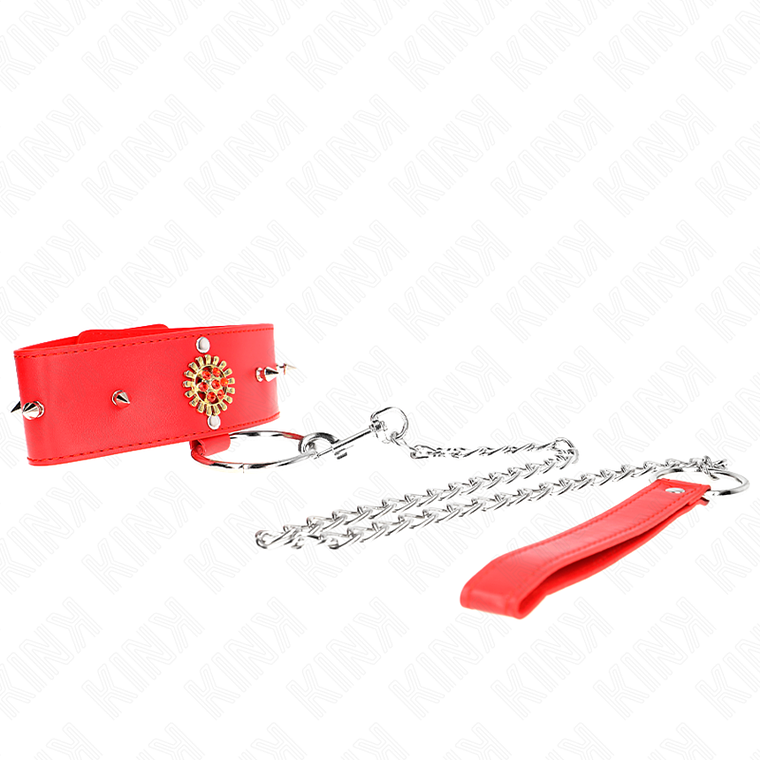KINK - COLAR DE DIAMANTE VERMELHO COM CINTO 65 CM AJDUSTÁVEL 35-51 CM X 7 CM 1