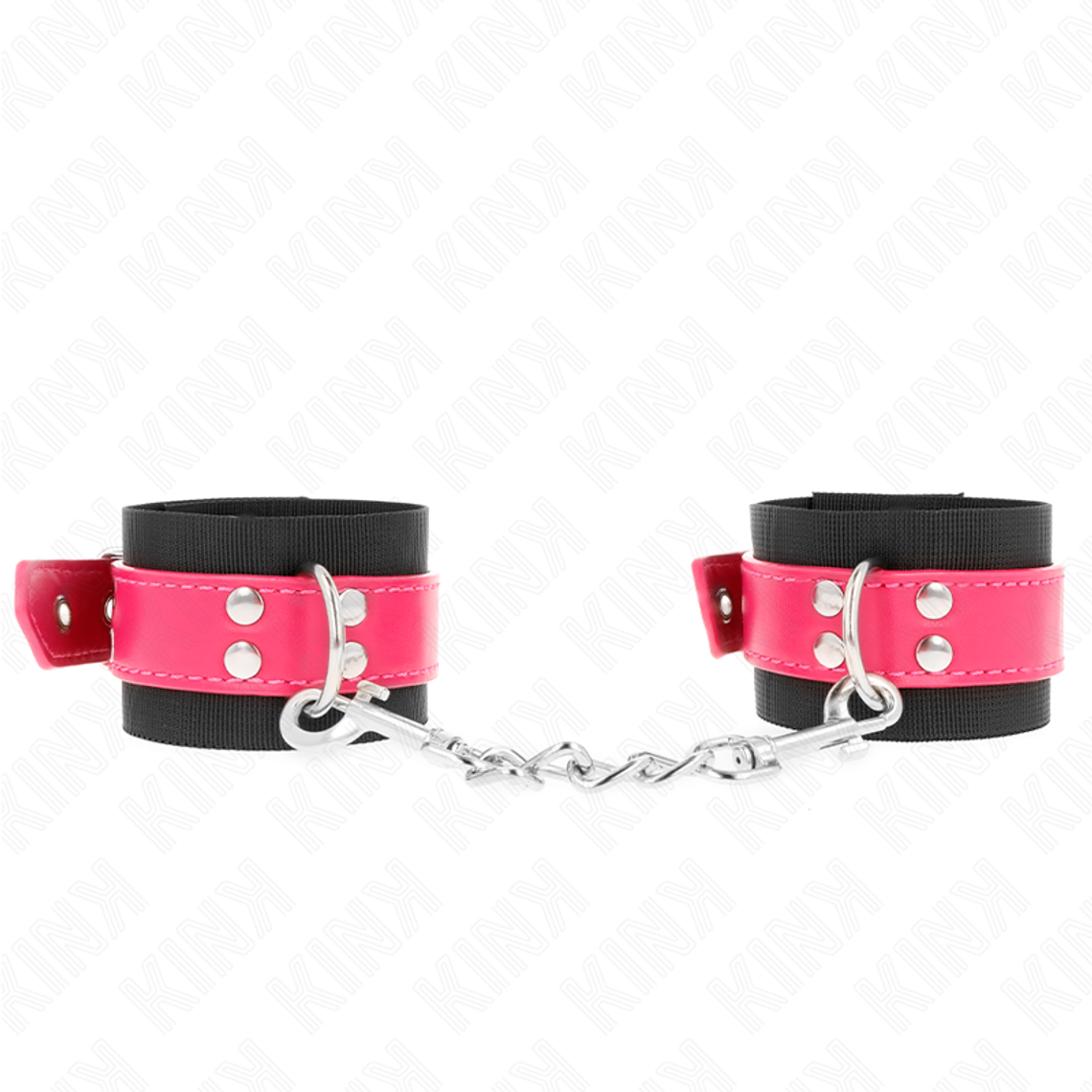KINK - PUNHOS DE NYLON PRETO COM CINTO DE COURO RASPBERRY ROSE AJUSTÁVEL 19-29 CM X 5,1 CM 1