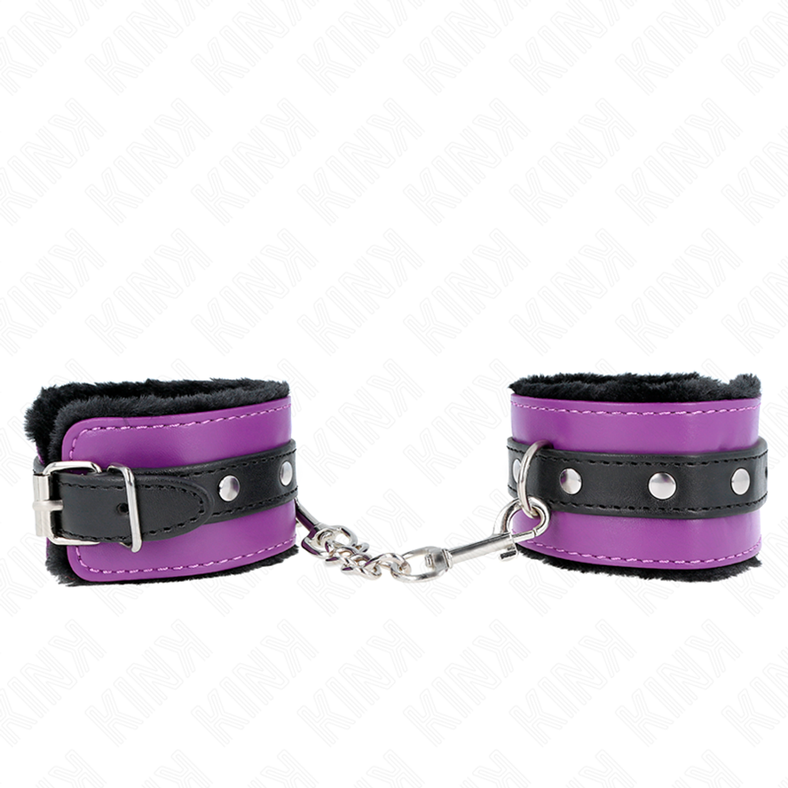 KINK - PULSO PREMIUM FORRO DE PELE PRETO COM CINTO ROXO / PRETO AJUSTÁVEL 17-29 CM X 6 CM 1