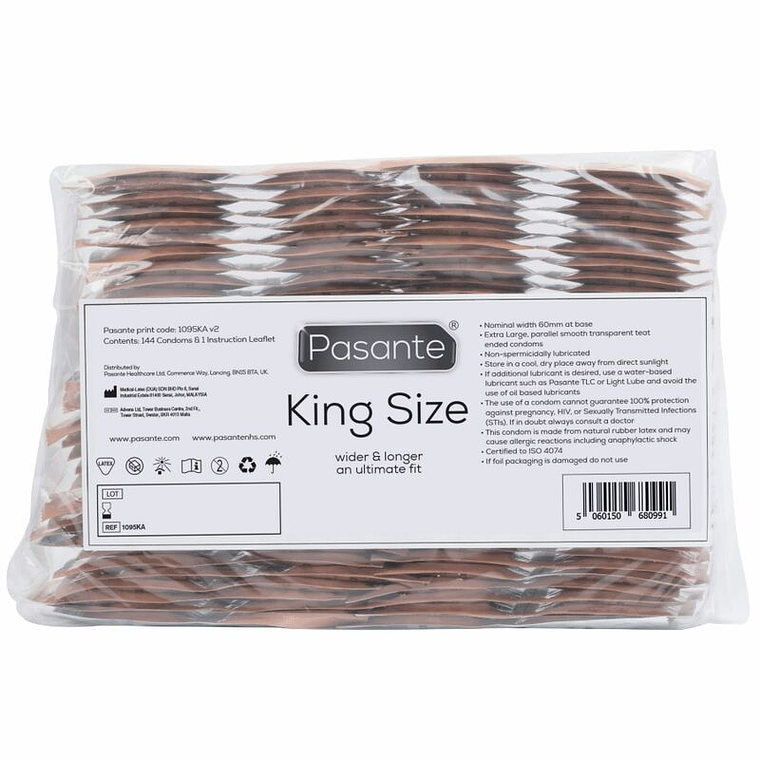 PASANTE - SACO DE PRESERVATIVOS KING SIZE 144 UNIDADES 1