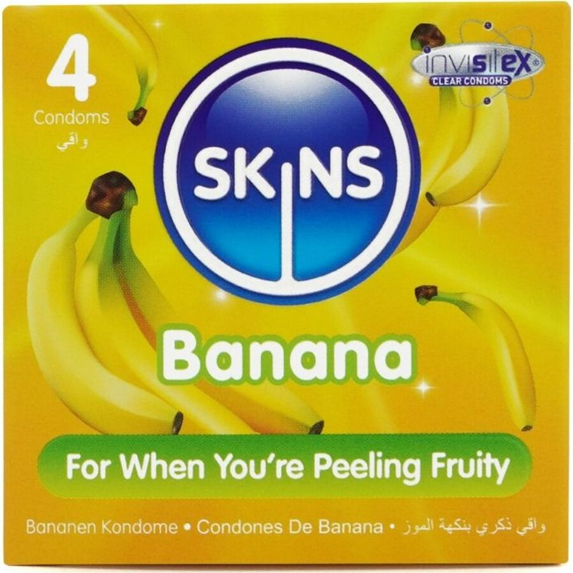 SKINS - PRESERVATIVOS BANANA PREMIUM PACOTE 4 1
