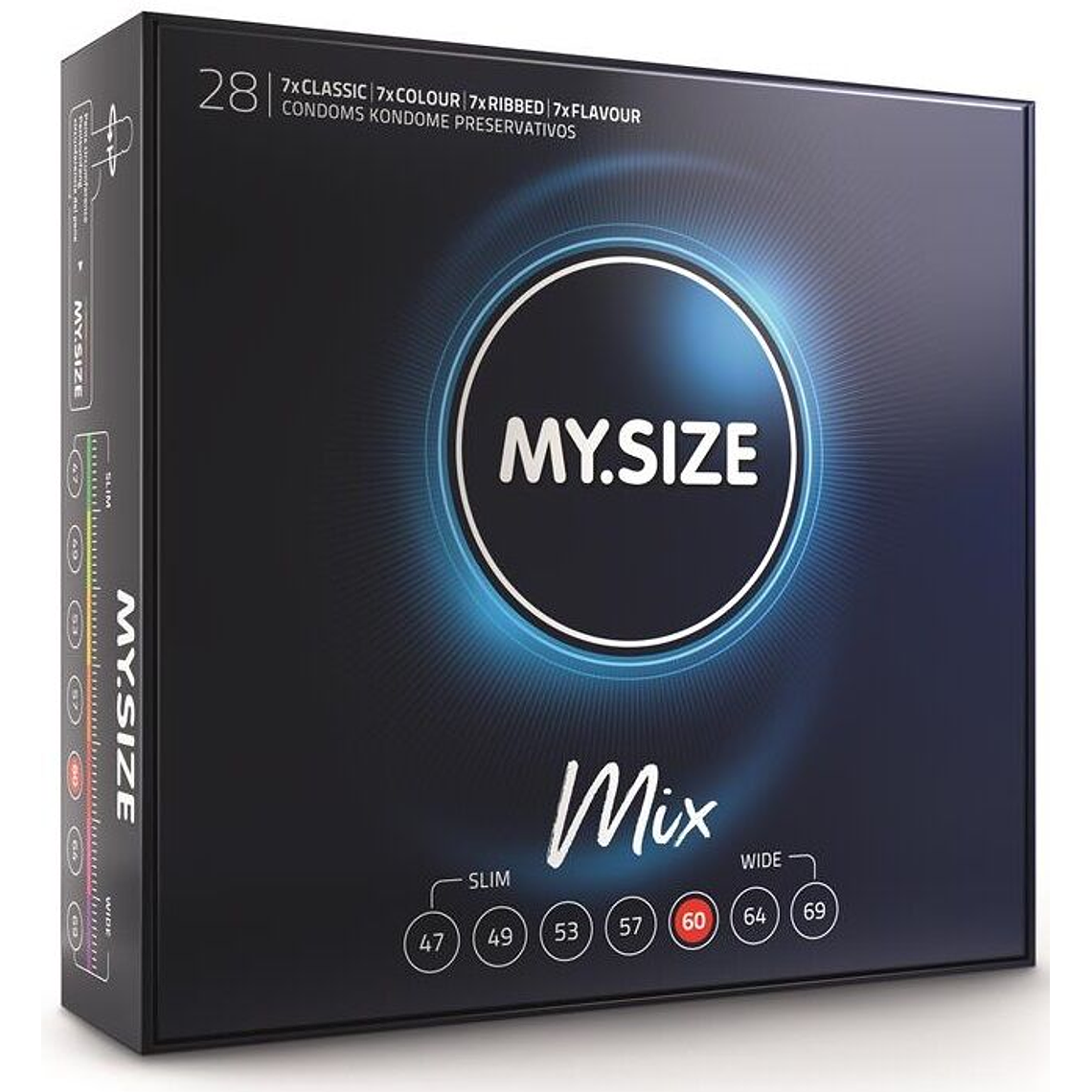 MY SIZE - MIX PRESERVATIVOS 60 MM 28 UNIDADES 1