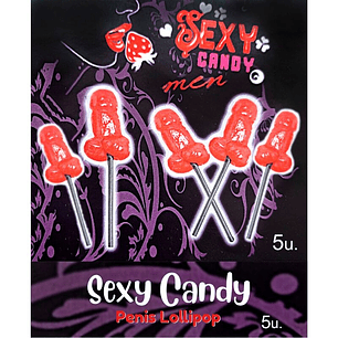 DIABLO PICANTE - CAIXA COM 5 PIRULITOS DE CEREJA EM FORMATO DE PÊNIS