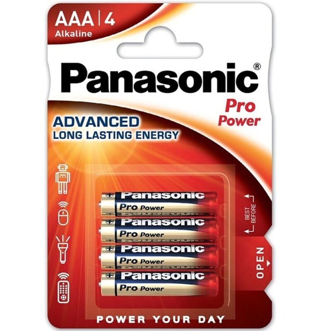 PANASONIC - PILHA AAA ALCALINAS PRO POWER LR03 BLISTER*4 1