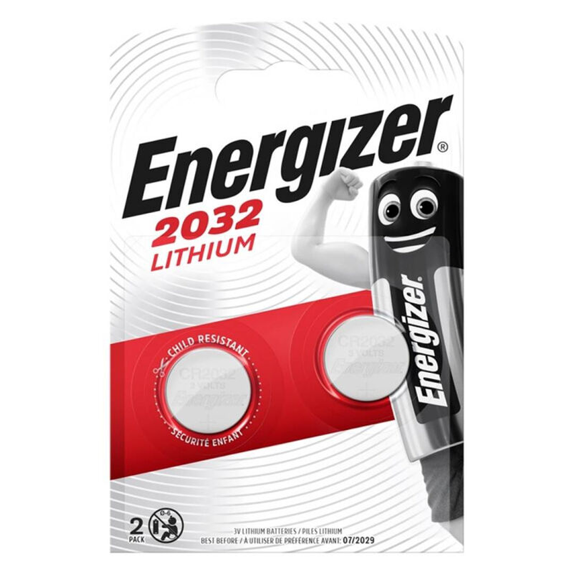ENERGIZER - BATERIA BOTO DE LÍTIO CR2032 3V 2 UNIDADE 1