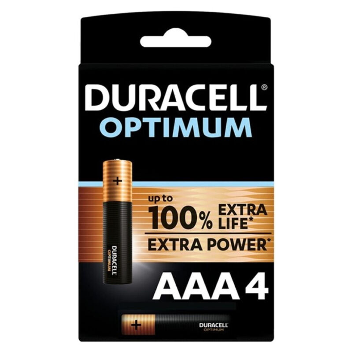 DURACELL - BATERIA ALCALINA OPTIMUM 200 AAA LR03 4 UNIDADE 1