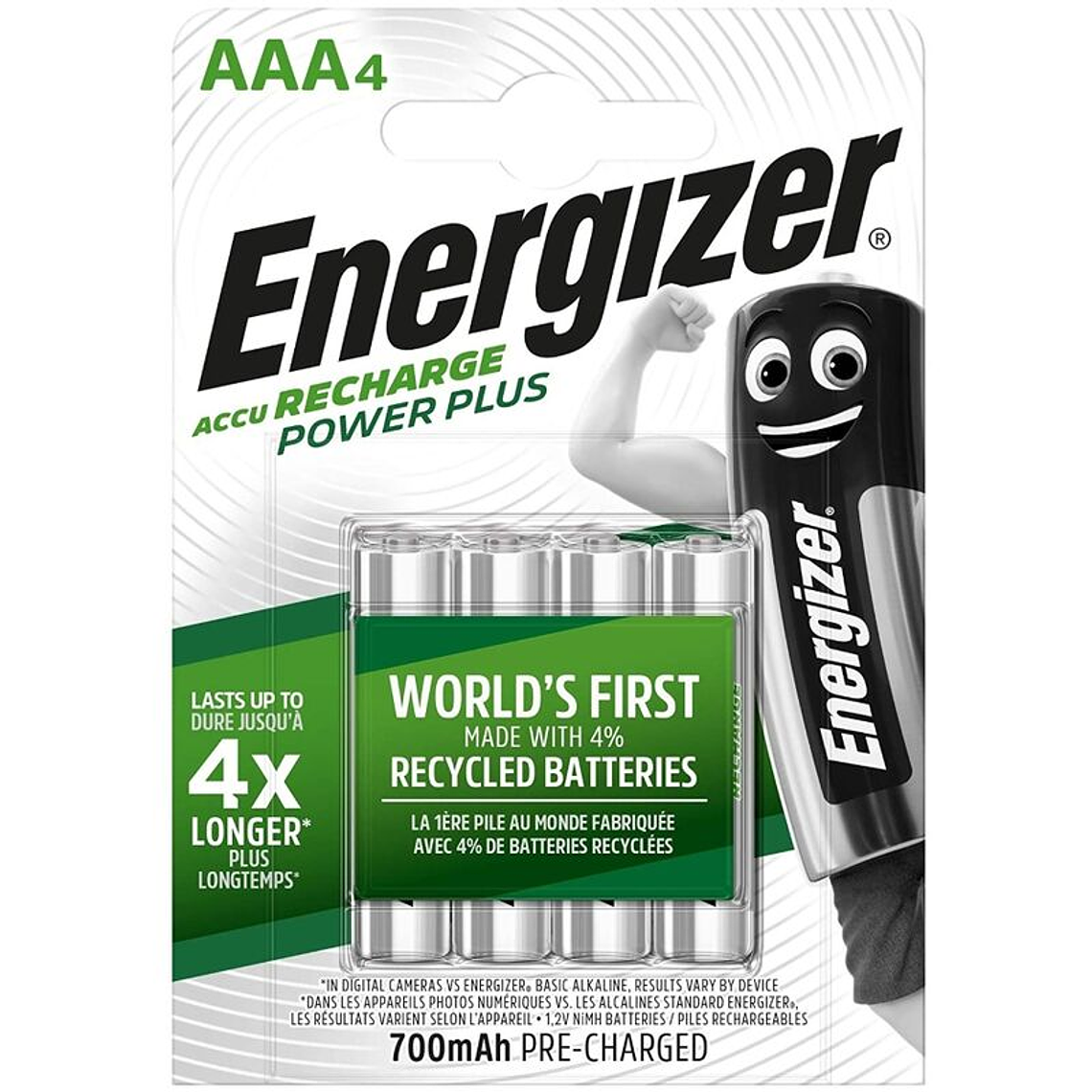 ENERGIZER - BATERIAS RECARREGVEIS AAA4 BLISTER 4 1