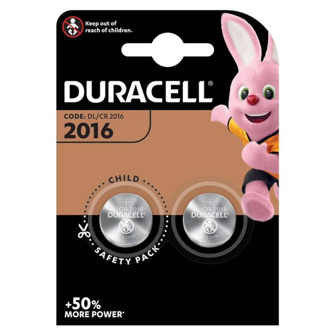 DURACELL - BATERIA BOTO LITIO CR2016 3V 2 UNIDADE 1