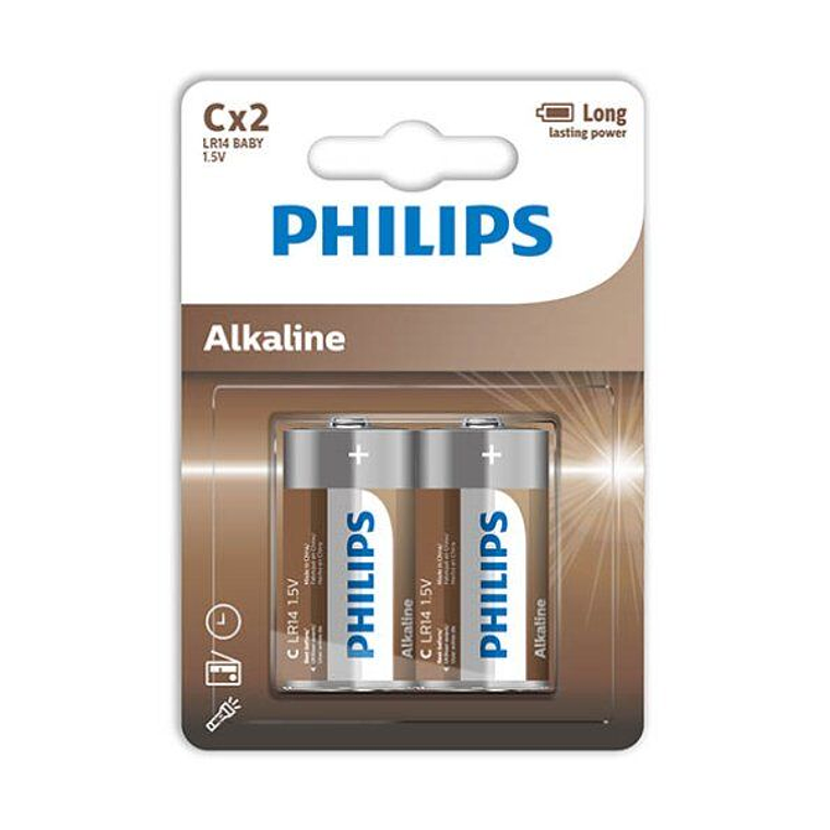 PHILIPS - PILHAS ALCALINAS C LR14 BLISTER*2 1