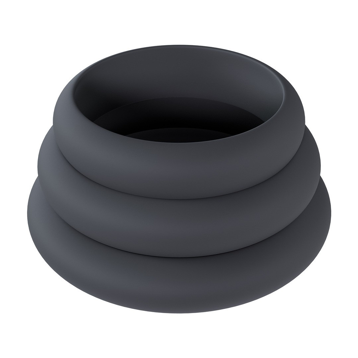 CONJUNTO DE 3 ANÉIS EM SILICONE PARA O PÉNIS WIDE O L/XL/XXL PRETO LEVELZ 1