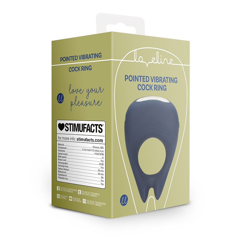 ANEL PARA O PÉNIS COM VIBRAÇÃO POINTED BALTIC BLUE LOVELINE 2