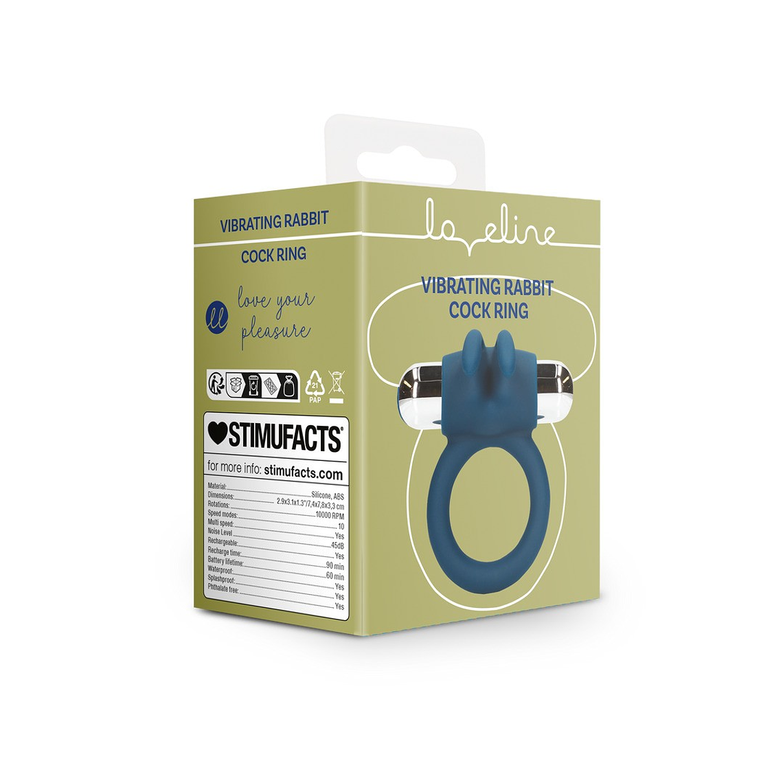 ANEL PARA O PÉNIS COM VIBRAÇÃO RABBIT BALTIC BLUE LOVELINE 2