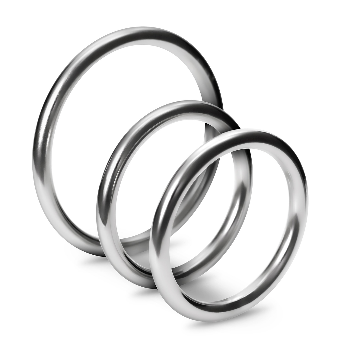 METALEROS CONJUNTO DE 3 ANÉIS PENIANOS EM METAL CRUSHIOUS 1