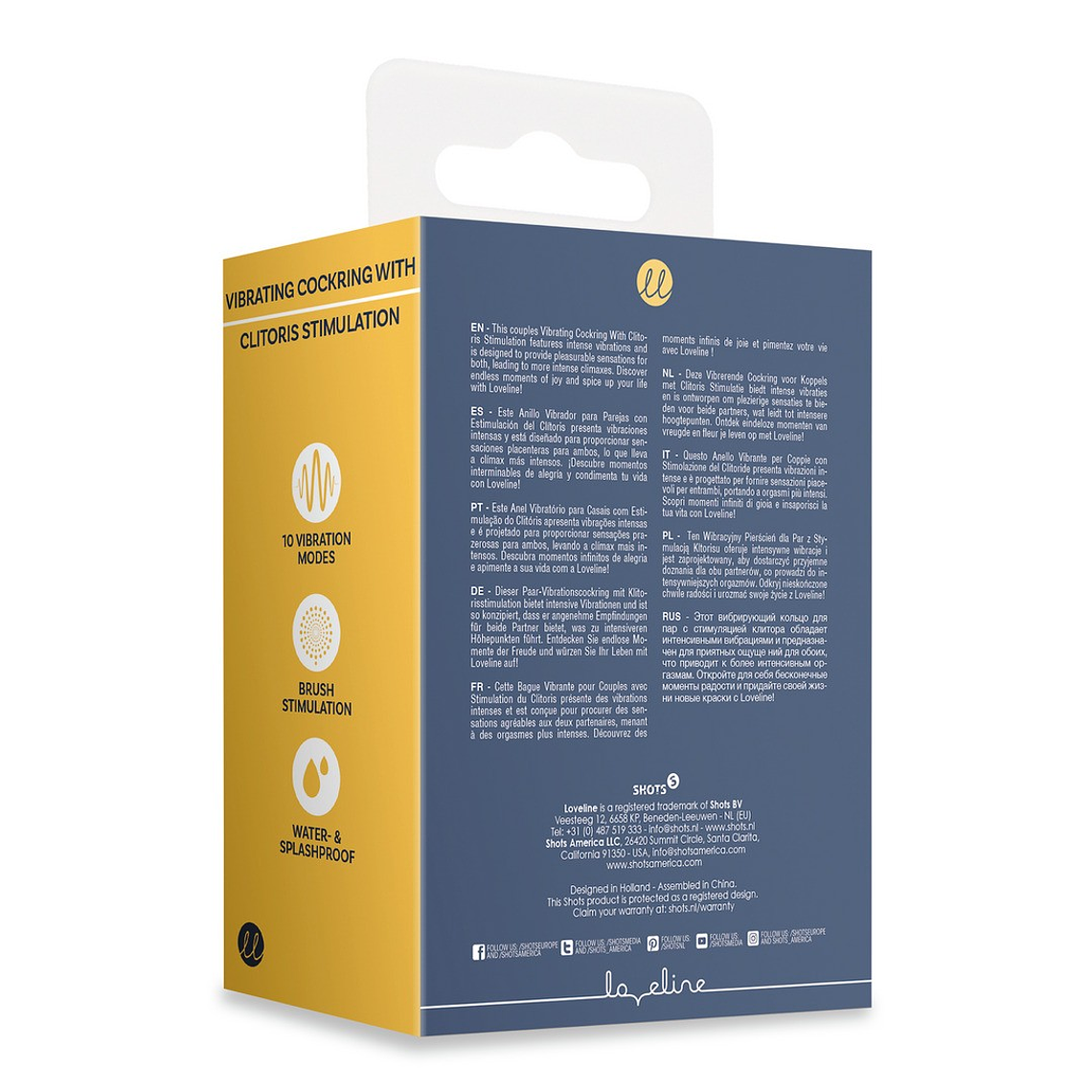 ANEL VIBRATÓRIO COM ESTIMULAÇÃO CLITORIANA AZUL ÍNDIGO LOVELINE 3