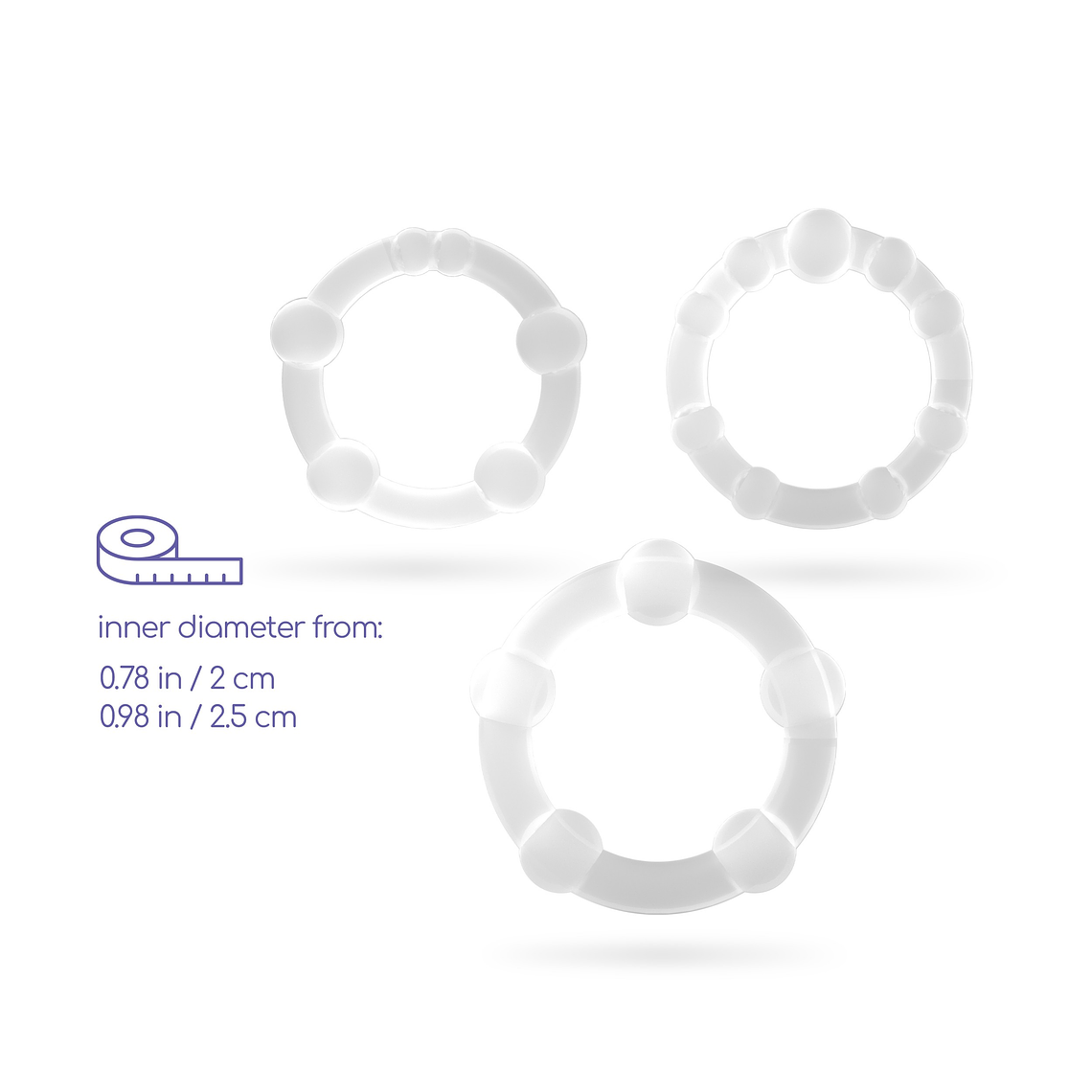 SET DE ANÉIS PENIANOS TRIPLE BEAD TRANSPARENTES CRUSHIOUS 13