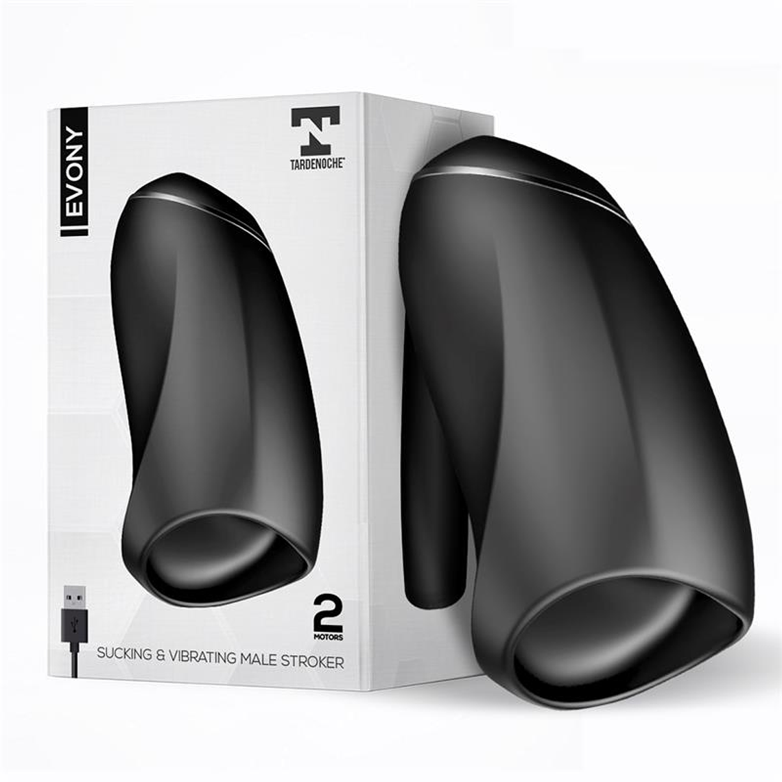 Evony Oral Sex Male Masturbator Suction and Vibration 2 Motors USB Silicone 1