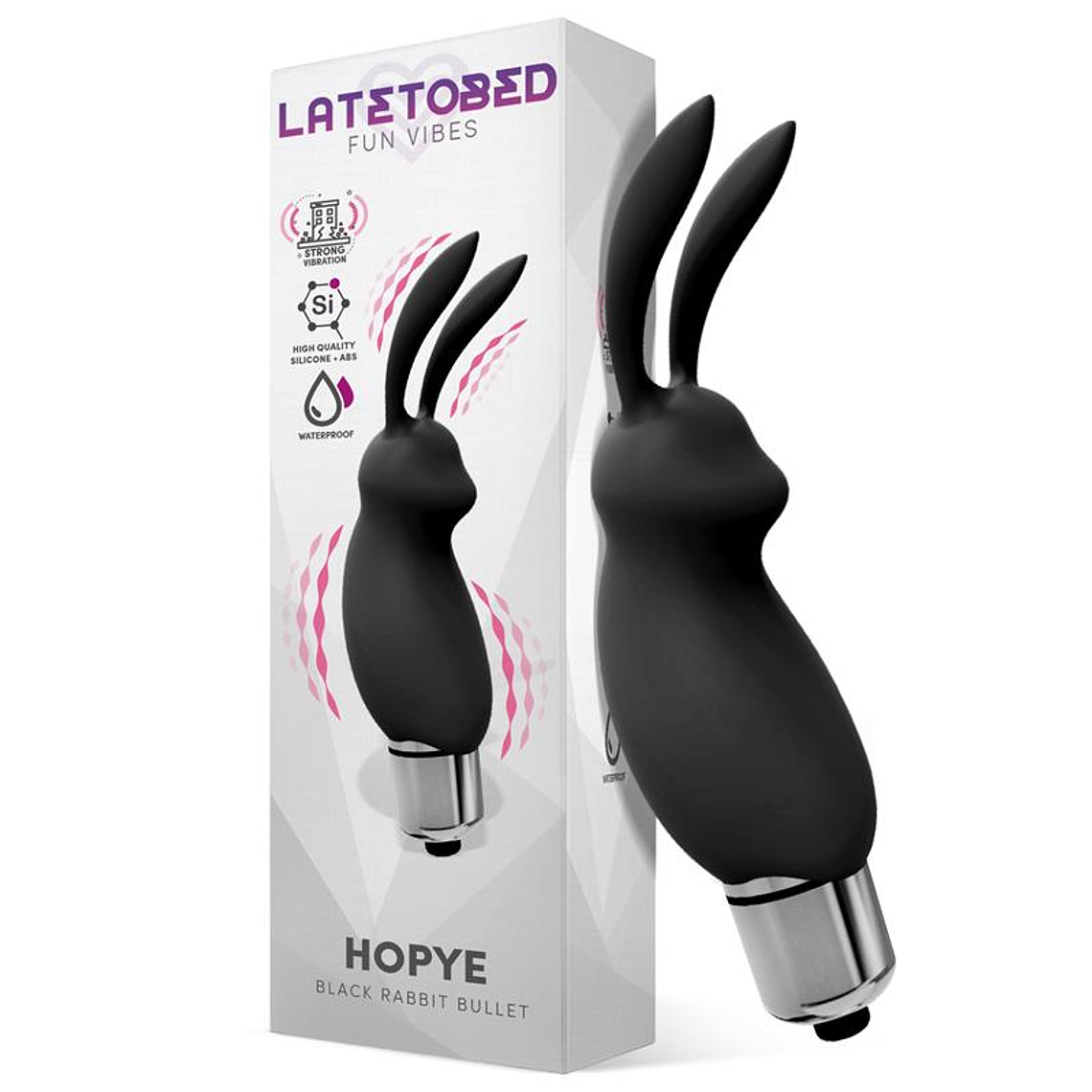 Hopye Rabbit Vibrating Bullet Silicone Black 1