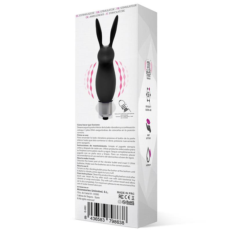Hopye Rabbit Vibrating Bullet Silicone Black 3