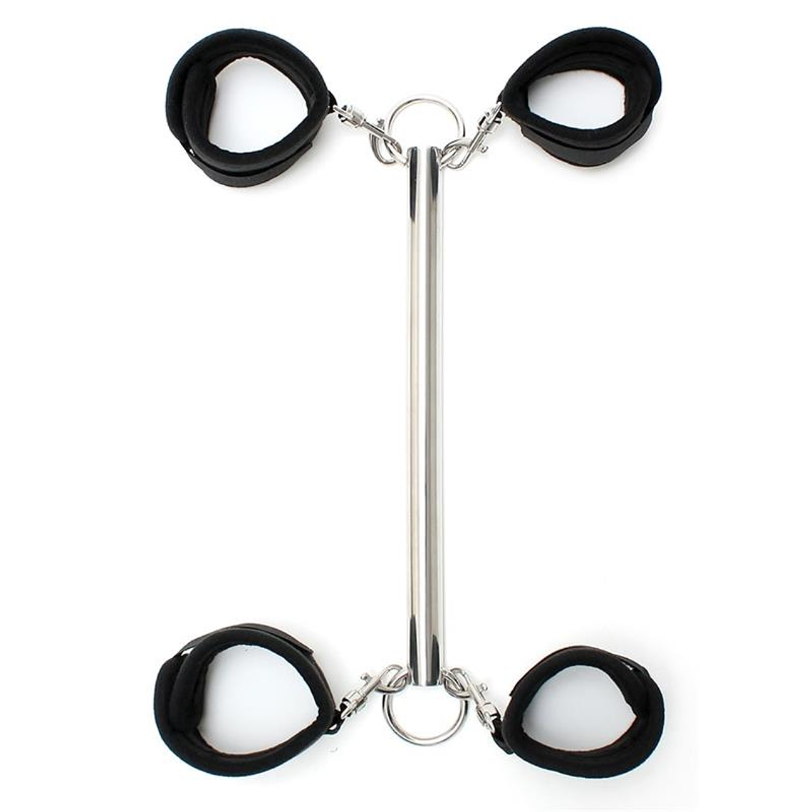 Spreader Bar with Detachable 4 Cuffs Black 4