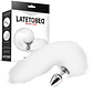 Metal Butt Plug with Foxy Tail Velvet Touch 40 cm White - vignette 1
