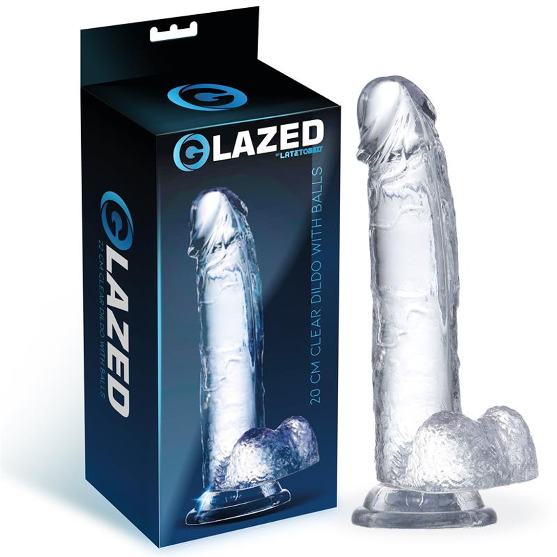 Realistic Dildo with Testicles Crystal Material 20 cm 1