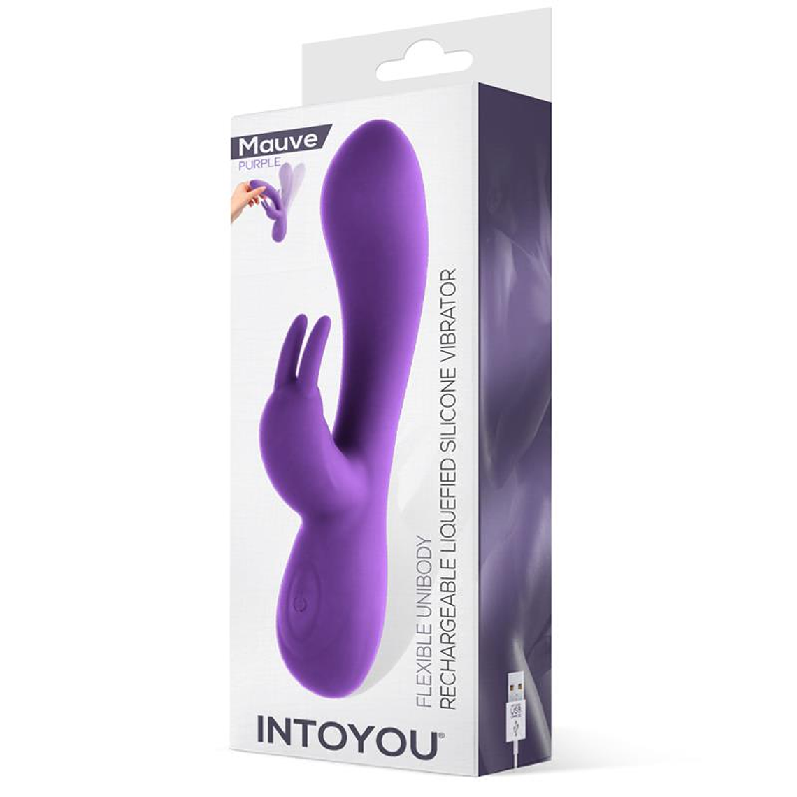 Mauve Mauve Liquefied Silicone Unibody Vibe USB Purple 5