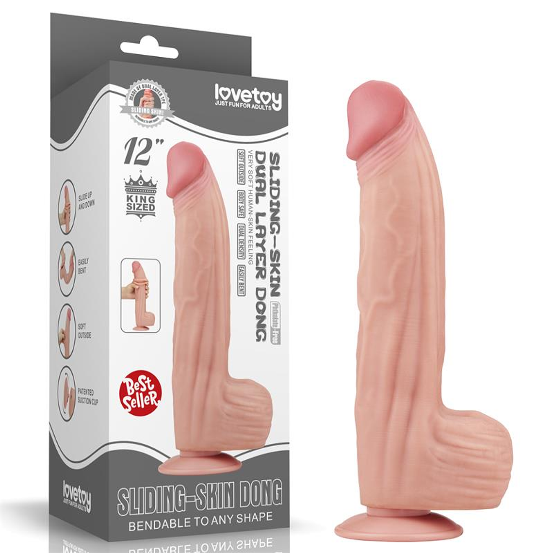 Dildo Dual Layer Sliding Skin 12 11