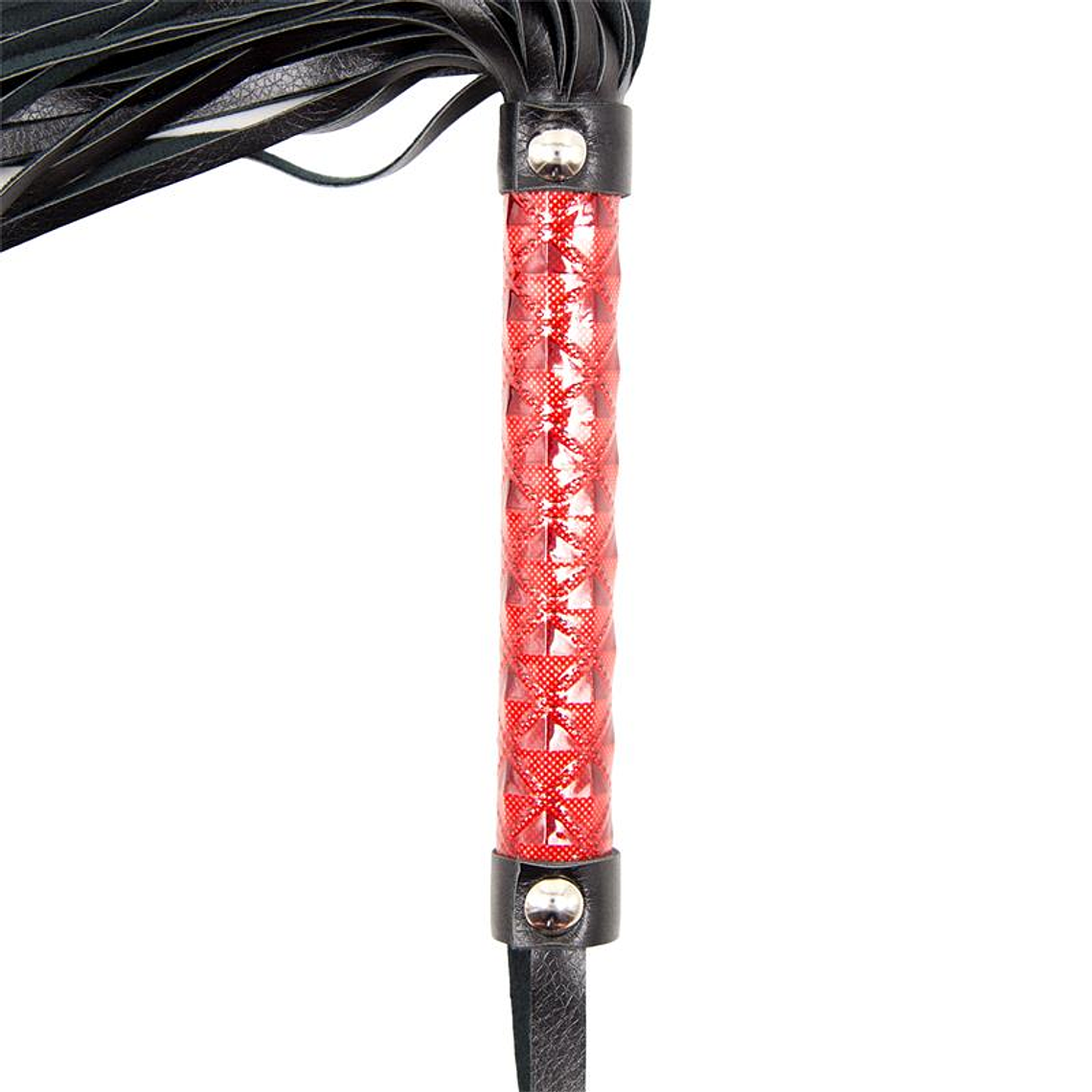 Flogger Diamond Pattern and Metal Hardware 39 cm Red 3