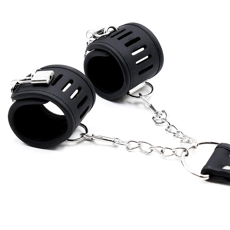 Collar with Handcuffs Set Vegan Leather 5